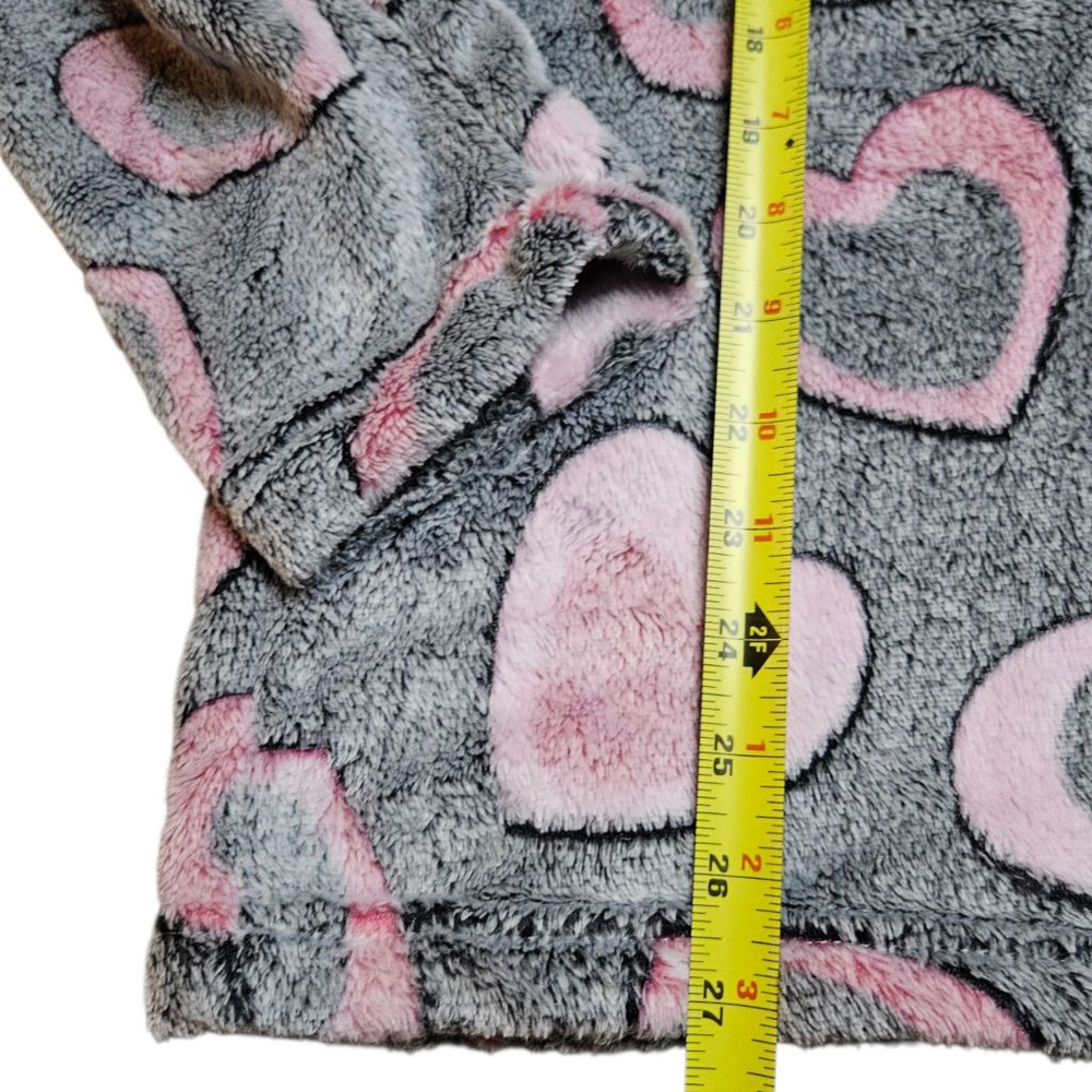 MissShorthair Large Grey Pink Heart Fleece Pajama Set - Picture 8 of 15